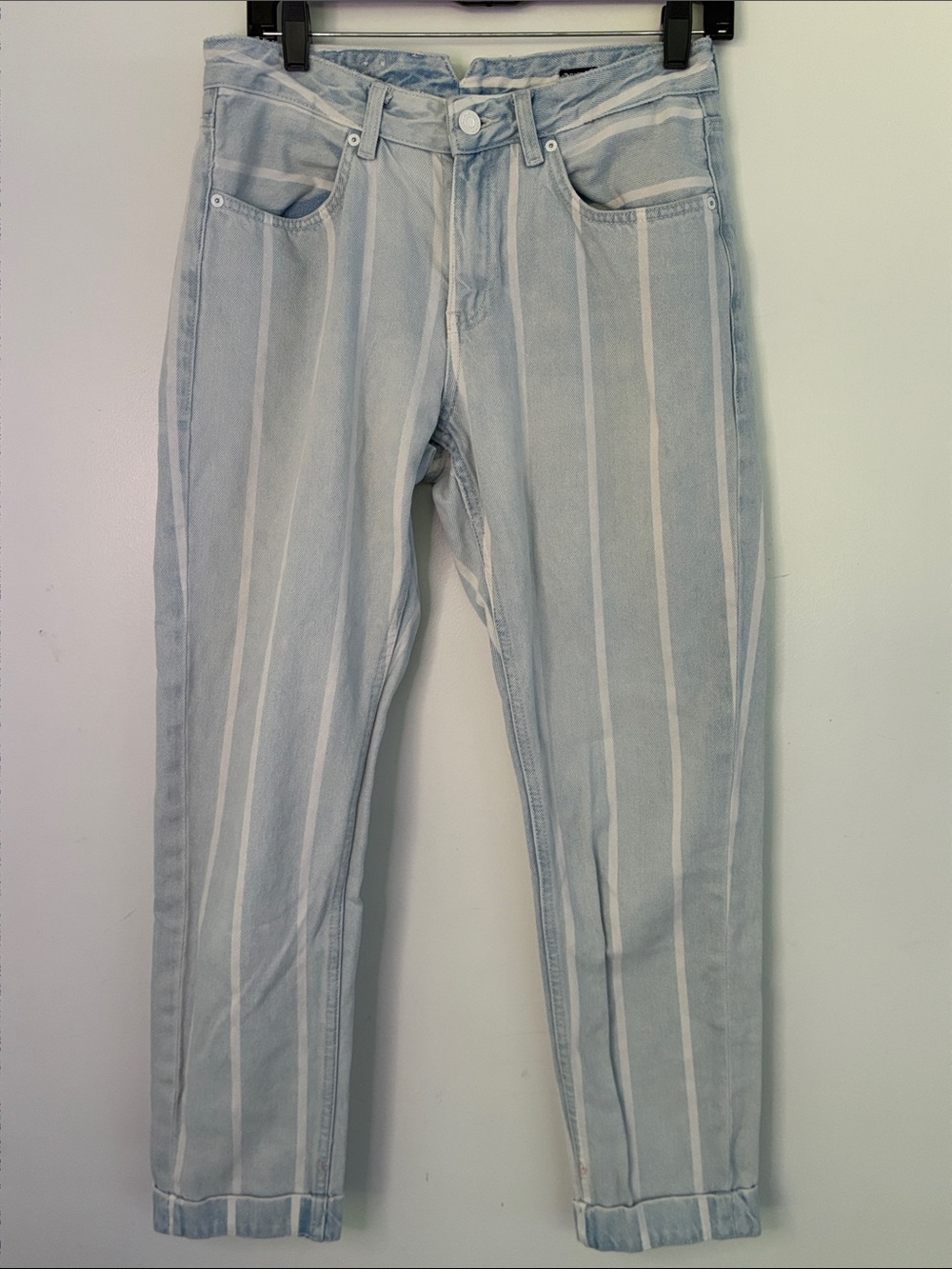 Scotch & Soda Bandit Light Blue White Vertical Stripe Boyfriend Womens Jeans 27